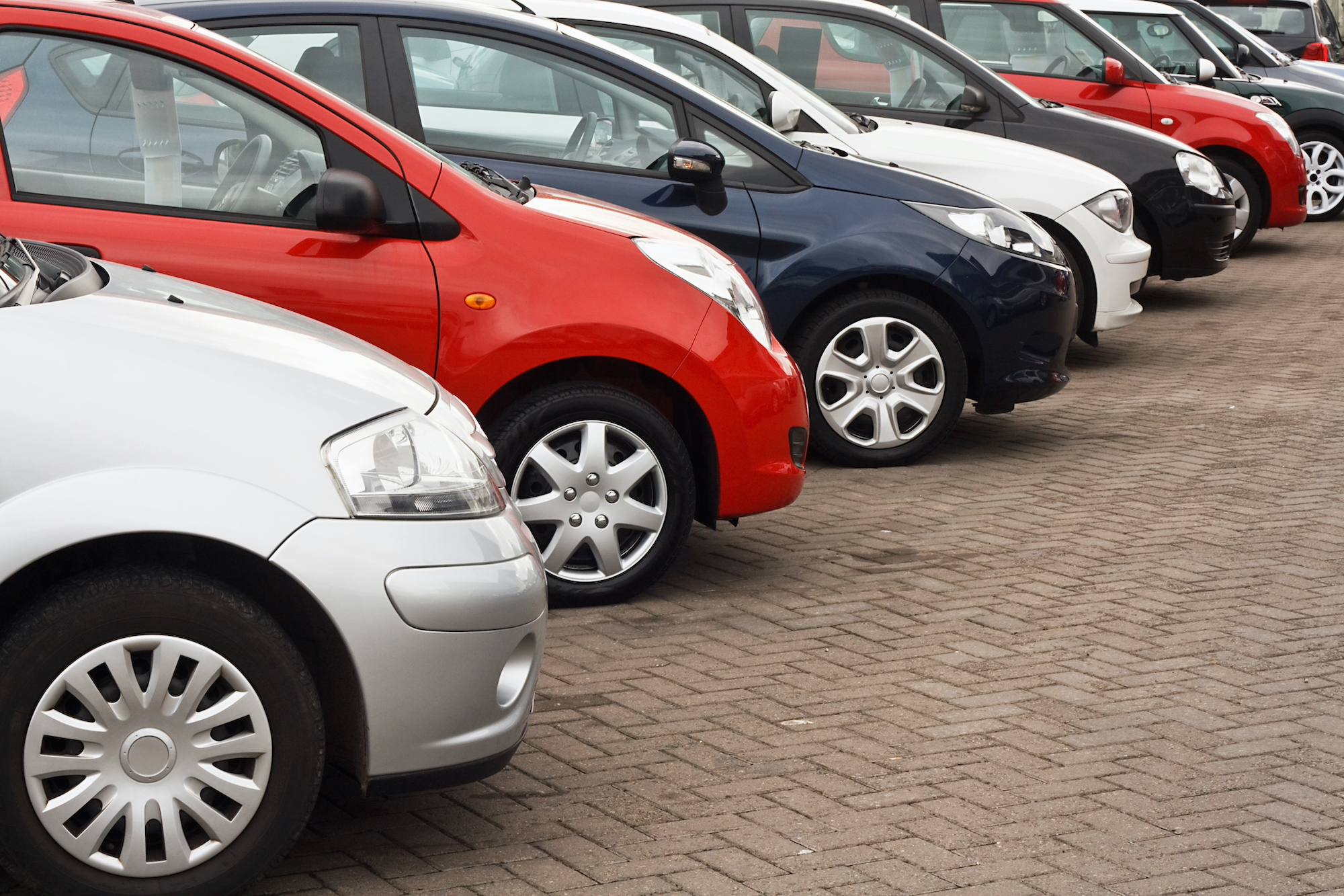 small cars in a row